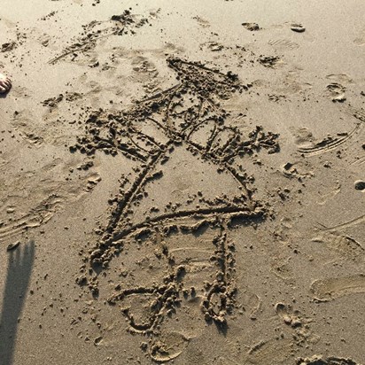 Maddie drew you as an angel on the beach in Scarborough 