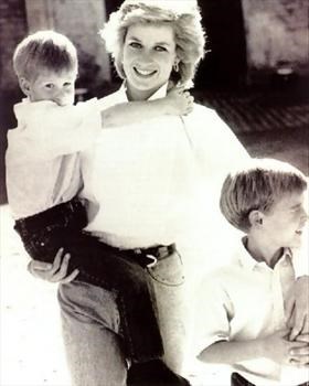 Diana with her sons