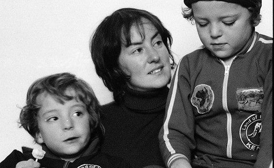 Rowena with Alex and Nick, Somerset Circa 1978