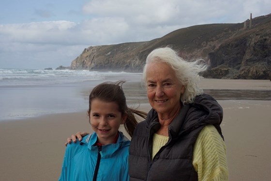 Nana and Izzy somewhere on her much loved North Cornish coast. Circa 2017. 
