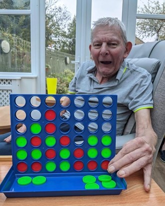 Pops won a game of connect four!