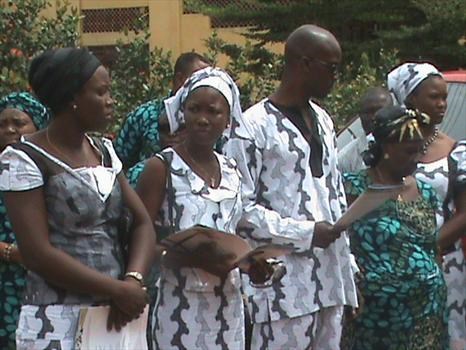 At the church l-r; Ijeoma, Ihuaku, Obioha, Aunty Rhoda & Chioma Egere (His children in white & black