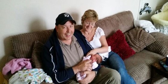Paul and Sharon with newborn Isobel