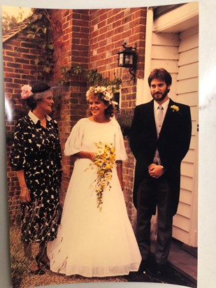 Wedding day 1987. Mum and Giles look on