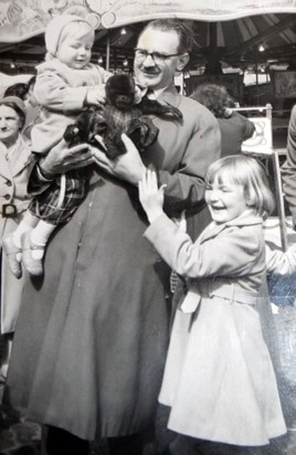 Dad with Liz and me, probably about 1960.  RIP Brian Jary 1926 -2005.  Miss you loads