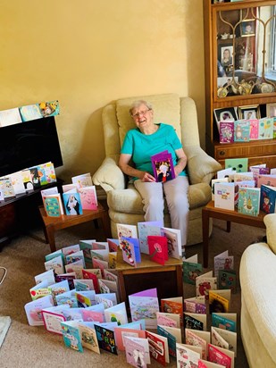 95th Birthday surrounded by 95 cards