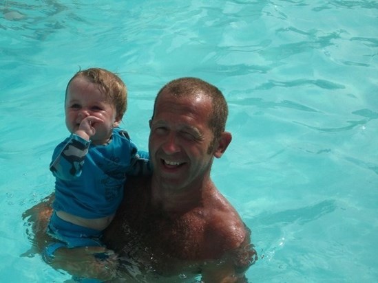On holiday with grandson Max