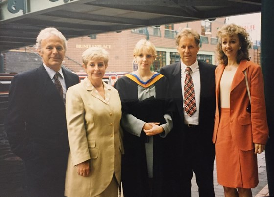 Geoff, Frances, Clare, Richard and Clare - Brindley Place, Birmingham - 1996