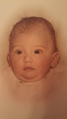 Melissa Louise Brigham at age  2 months, 1943