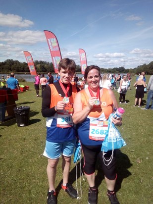 Flick and luke after completing the 5km big fun run