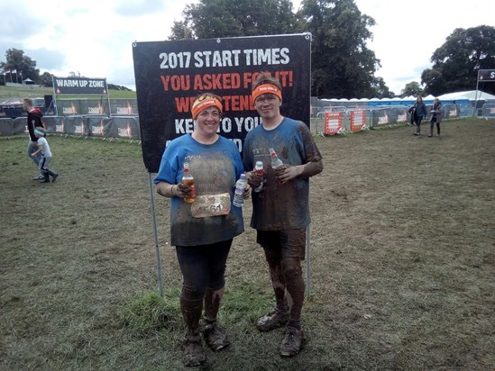 Flick and luke after completing Tough Mudder Yorkshire