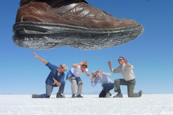 On the Bolivian salt flats