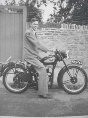 Dad's motorbike. Maybe the James 125cc two stroke Villiers engine that papa bought him to get to work on the farm in Tresham.