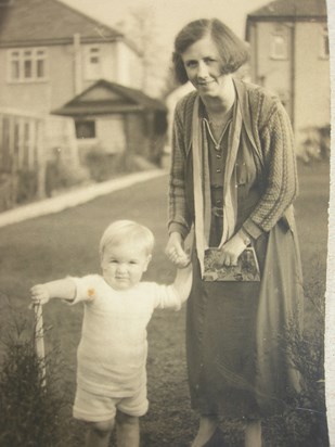 Dad with Nana. 18 Cleeve Hill, Downend