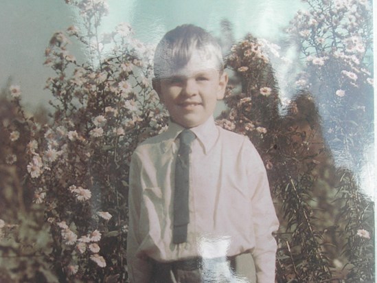 Dad and michaelmas daisies.