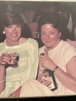 Maureen and her sister Jackie on one of their many holidays