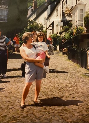 Maureen and her daughter Jessica in Clovelly