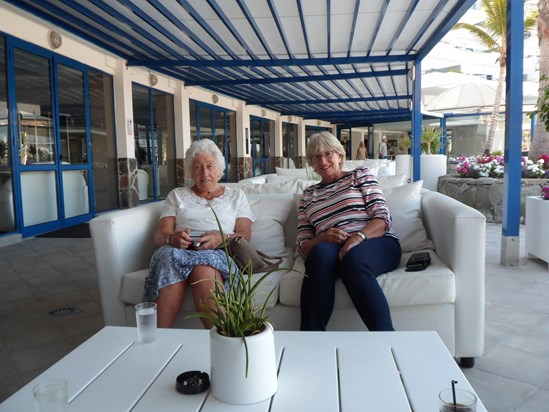 Maureen on holiday with her mum Rita