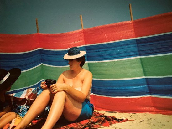 Glorious days out at the beach with the children, Maureen being stylish as always