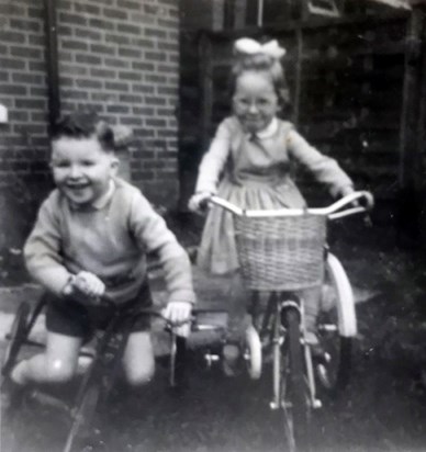 1963   Cath & Steve Biking from and early age
