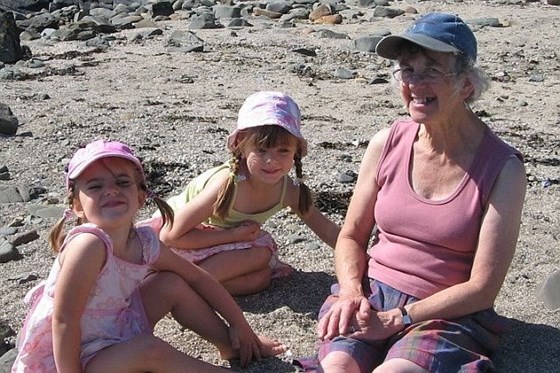 On the beach with Lauren and Grace, 2007