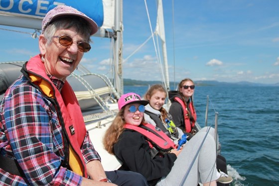 Sailing with her Granddaughters