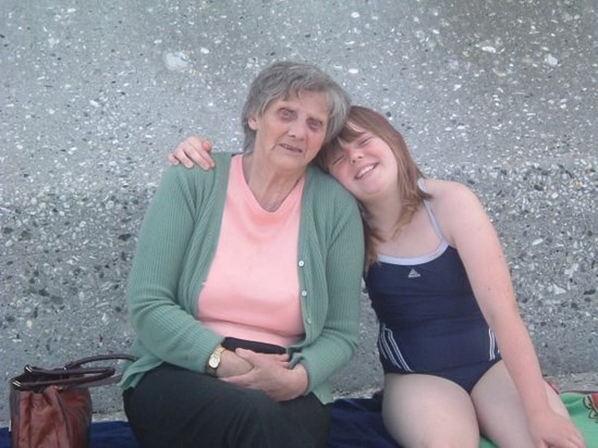 Great photo, Mum and Charlotte Teignmouth Beach 2007