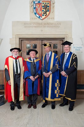Honorary degree ceremony for Professor Peter Flewitt at Guildford Cathedral