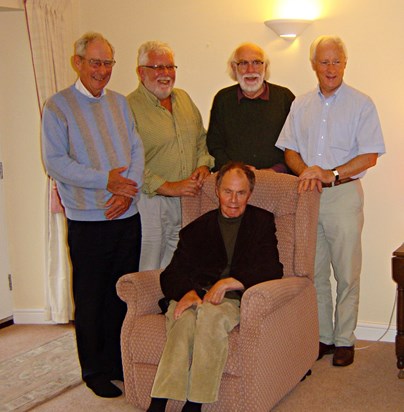 Alan with 1962 Battersea graduates Peter White, Fred Walters, David Bacon & Mike Bevis, Kendal 2008