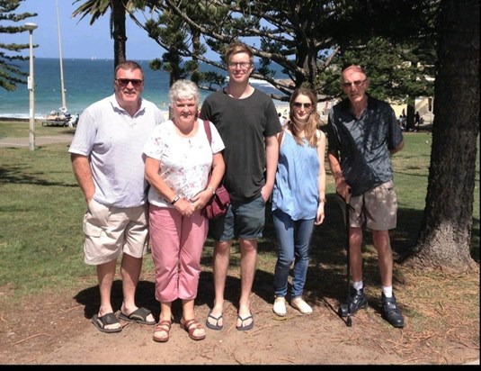 Granny and Grandad out to visit - showed them around our new home in Cronulla