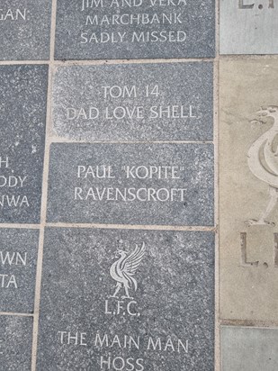 Paul's stone outside Shankly gates area at Anfield