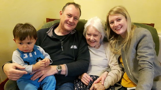 Much loved Granny Pat with Steve and grandchildren Cara and Mikey