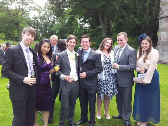 Ian with close friends at Kenny and Nicki's wedding