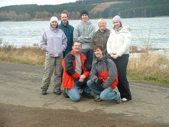Ian with Lee, Kerri, Andrea, Rob, Matthew and Rachel at Keilder in 2005