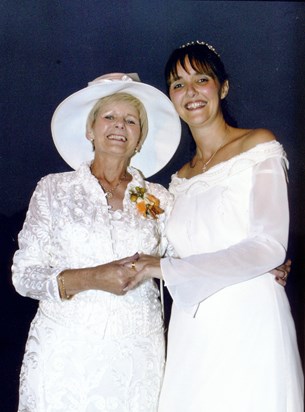 Marren and Mandy on Mandy's wedding day