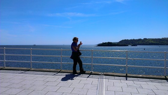 Eating an ice cream in Plymouth, 2013
