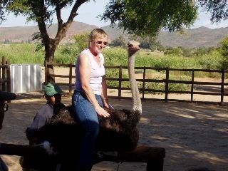 Mum on an Ostrich!