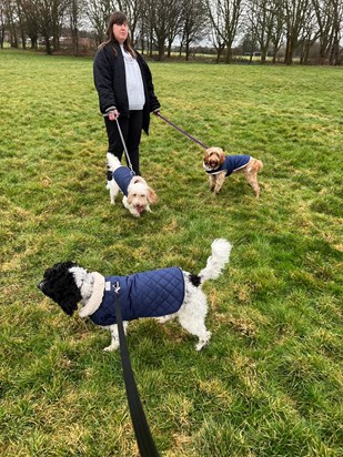 Louise with Pip,Holly and Jess at Hall Place .