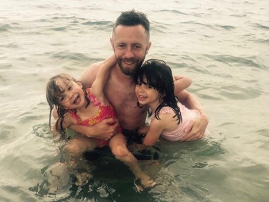 Paul and the girls on holidays 