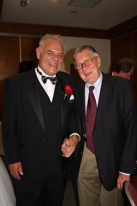 Otto Holenstein and Ron Field at the wedding of Otto and Kerry Holenstein, at Hubertus Country Club