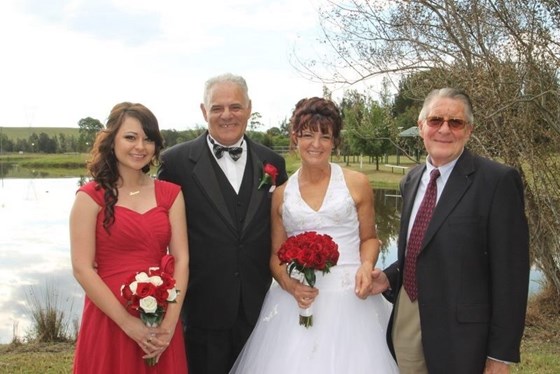 Ron Field at our wedding on April 7 2013, with Otto Holenstein, Kerry Holenstein and Tianne Wagner