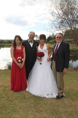Ron at our wedding on April 7 2013 with Otto Holenstein, Kerry Holenstein  and Tianne Wagner.