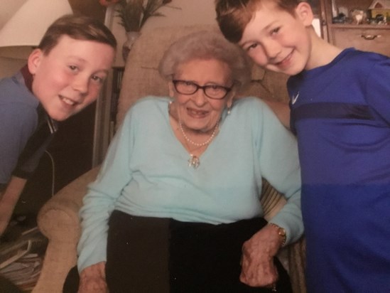 Grandma with James and Tom
