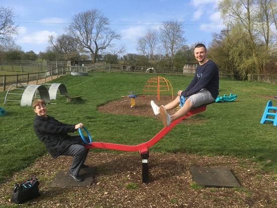 Mum and Tommy having some fun at Waterfowl Sanctuary on Mother's Day 2019