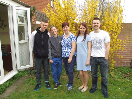 Family picture in the garden.