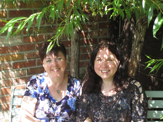 Tracey and her sister Sian.