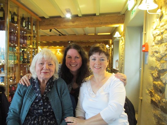 Tracey with her Mum and sister Sian.