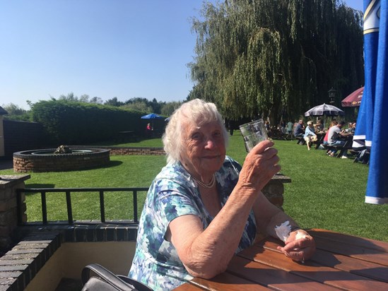 Joan at The Blue Lias - her favourite Sunday roast spot 