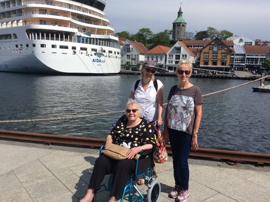 Joan Linda and Sue on their Nordic cruise!