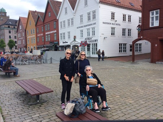 Sue, Liz and Joan on their Nordic cruise